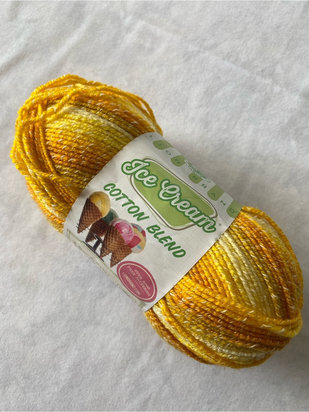 Lion Brand Ice Cream Lemon Cotton Blend Yarn